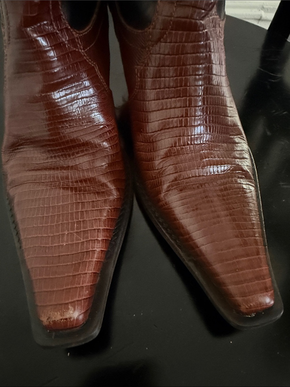 Women’s Leather Brazilian Brown & Black Over Calf Western Cowboy Boots 9 - Picture 2 of 9